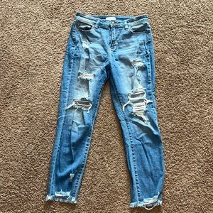Cello Size 5 High Waisted Ripped Skinny Jeans